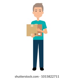 delivery worker lifting goods avatar character