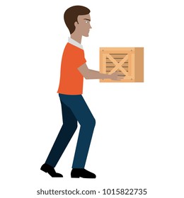 delivery worker lifting goods avatar character