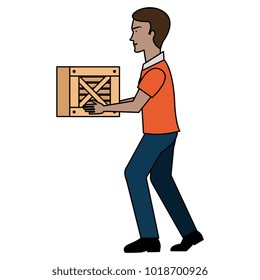 delivery worker lifting goods avatar character
