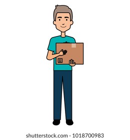 delivery worker lifting goods avatar character