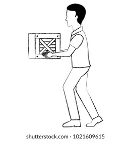 delivery worker lifting goods avatar character