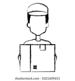 delivery worker lifting goods avatar character