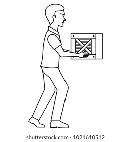 delivery worker lifting goods avatar character