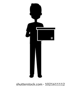 delivery worker lifting goods avatar character