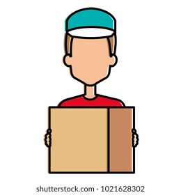delivery worker lifting goods avatar character