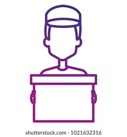 delivery worker lifting goods avatar character