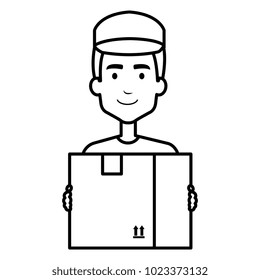 delivery worker lifting goods avatar character