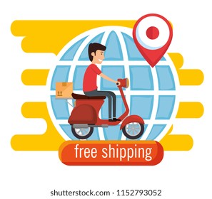 delivery worker in motorcycle