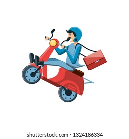 delivery worker in motorcycle