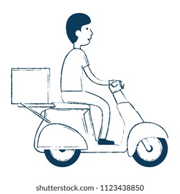 delivery worker in motorcycle avatar character
