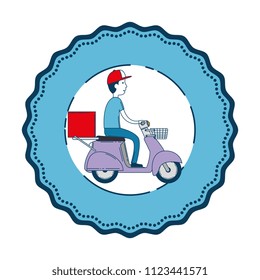 delivery worker in motorcycle avatar character