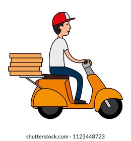 delivery worker in motorcycle avatar character