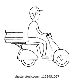 delivery worker in motorcycle avatar character