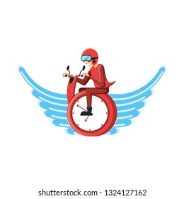 delivery worker in motorcycle with clock