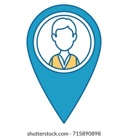 delivery worker with pointer location