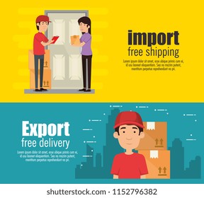 delivery worker with receiver