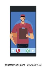 obrero de entrega en caracteres de smartphone