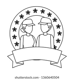 delivery workers couple characters