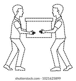 delivery workers lifting goods avatars characters
