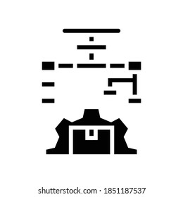 delivery working process glyph icon vector. delivery working process sign. isolated contour symbol black illustration