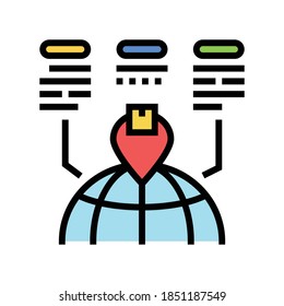 delivery world location color icon vector. delivery world location sign. isolated symbol illustration