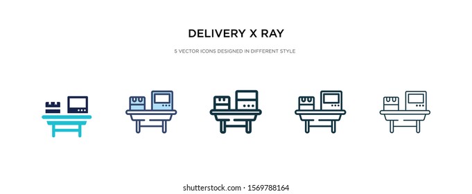 delivery x ray icon in different style vector illustration. two colored and black delivery x ray vector icons designed in filled, outline, line and stroke style can be used for web, mobile, ui