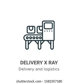 Delivery x ray outline vector icon. Thin line black delivery x ray icon, flat vector simple element illustration from editable delivery and logistics concept isolated on white background - Powered by Shutterstock - Get 15% off with code: PIKWIZARD15