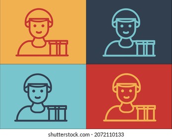 Delivery Young Courier Logo Template, Simple Flat Icon of courier,man,delivery