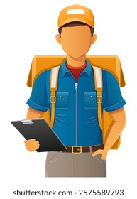 delivery young man courier service vector illustration isolated on white background