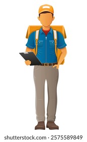 delivery young man courier service vector illustration isolated on white background