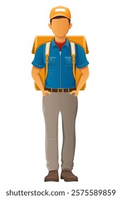 delivery young man courier service vector illustration isolated on white background