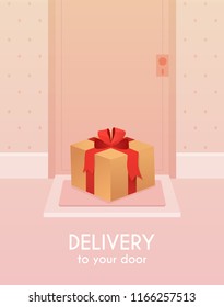 Delivery to your door. Flat design modern vector illustration concept.