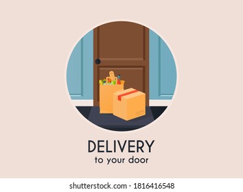 Delivery to your door. Flat design modern vector illustration concept.