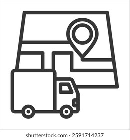 Delivery Zone Outline Icon Vector Illustration