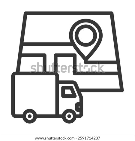 Delivery Zone Outline Icon Vector Illustration