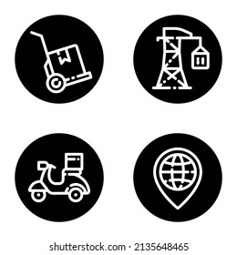 Delivery_glyph Flat Icon Set Isolated On White Background