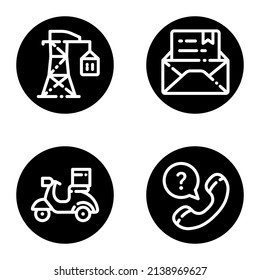 Delivery_glyph Flat Icon Set Isolated On White Background