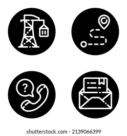 Delivery_glyph Flat Icon Set Isolated On White Background