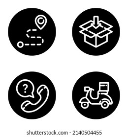 Delivery_glyph Flat Icon einzeln auf weißem Hintergrund