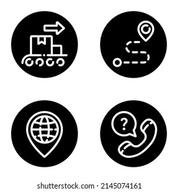 Delivery_glyph Flat Icon Set Isolated On White Background