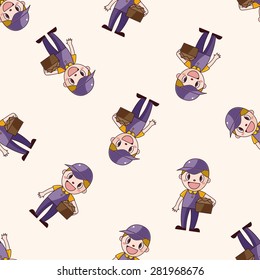 deliveryman , cartoon seamless pattern background