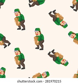 deliveryman , cartoon seamless pattern background