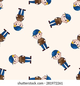 deliveryman , cartoon seamless pattern background