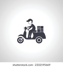 deliveryman icon. motorcycle courier icon.
