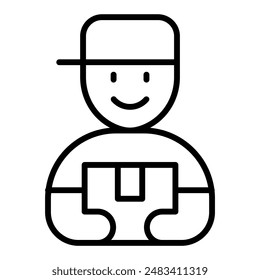 Deliveryman icon in thin line style Vector illustration graphic design 