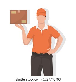 Ofrezca a todo el mundo en la ilustración vectorial de estilo moderno, persona de negocios simple sombra plana aislada en el fondo blanco.
