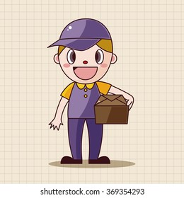 deliveryman theme elements vector,eps