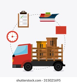 Delivery,transport and logistics business, vector illustration