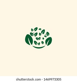delivey green leaf logo with modern and minimalist style
