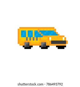 Delivey track. Pixel art. Old school computer graphic style. 8 bit video game. game element.